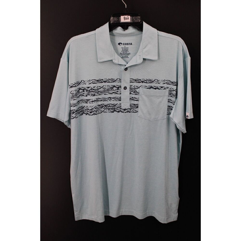 costa large polo printed light weight UPF30+ NWT